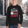 My Favorite Player Calls Me Grampy Baseball Grampy Youth Crewneck Sweatshirt