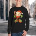 Ice Cream Drip Baseball Christmas Baseball Drip Candy Cane Youth Crewneck Sweatshirt