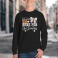 I'm Just Here For The Snacks Baseball Coquette Game Day Girl Youth Crewneck Sweatshirt I'm Just Here For The Snacks Baseball Coquette Game Day Girl Youth Crewneck Sweatshirt