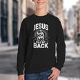 Jesus Has My Back Baseball Faith Motivation Tee Christian Youth Crewneck Sweatshirt Jesus Has My Back Baseball Faith Motivation Tee Christian Youth Crewneck Sweatshirt