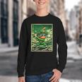 Leprechaun Playing Baseball Japanese Art St Patricks Day Youth Crewneck Sweatshirt