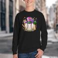 Mardi Gras Baseball Jester Hat Fleur De Lis Boys Girls Kids Youth Crewneck Sweatshirt