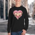 Melting Baseball Drip Heart Softball Player Lover Ice Cream Youth Crewneck Sweatshirt Melting Baseball Drip Heart Softball Player Lover Ice Cream Youth Crewneck Sweatshirt