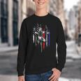 Patriotic Baseball Catcher American Flag Sports Tee Youth Crewneck Sweatshirt Patriotic Baseball Catcher American Flag Sports Tee Youth Crewneck Sweatshirt