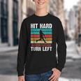 Retro Hit Hard Run Fast Turn Left Baseball Lover Youth Crewneck Sweatshirt Retro Hit Hard Run Fast Turn Left Baseball Lover Youth Crewneck Sweatshirt