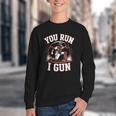 You Run I Gun Baseball Catcher Softball Player Youth Crewneck Sweatshirt You Run I Gun Baseball Catcher Softball Player Youth Crewneck Sweatshirt
