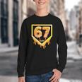 Six Seven 67 Meme Gen Alpha Slang Baseball 101 Youth Crewneck Sweatshirt