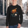 Spooky Halloween Scary Pumpkin Baseball Player Witchy Vibes Youth Crewneck Sweatshirt Spooky Halloween Scary Pumpkin Baseball Player Witchy Vibes Youth Crewneck Sweatshirt