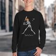Spooky Season Skeleton Baseball Player Halloween Batter Youth Crewneck Sweatshirt Spooky Season Skeleton Baseball Player Halloween Batter Youth Crewneck Sweatshirt