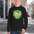 St Patrick Day Baseball Drip Ice Cream Baseball Home Plate Youth Crewneck Sweatshirt