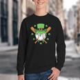 St Patricks Day Baseball Drip Ice Cream Baseball Home Plate Youth Crewneck Sweatshirt