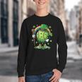 St Patricks Day Baseball Leprechaun Rainbow Green Baseball Youth Crewneck Sweatshirt