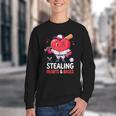Stealing Hearts And Bases Baseball Player Valentine's Day Youth Crewneck Sweatshirt Stealing Hearts And Bases Baseball Player Valentine's Day Youth Crewneck Sweatshirt