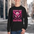 Strike Out Breast Cancer Baseball Ice Cream Drip Youth Crewneck Sweatshirt