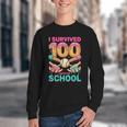 I Survived 100 Days Of School Baseball Ice Cream Drip Youth Crewneck Sweatshirt