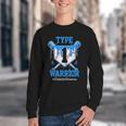 T1D Warrior Baseball Drip Diabetes Awareness Blue Ribbon Youth Crewneck Sweatshirt