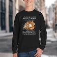 Never Underestimate An Old Man Who Still Plays Baseball Youth Crewneck Sweatshirt