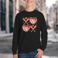 Valentines Day Drip Heart Baseball XOXO Boys Kids Men Sport Youth Crewneck Sweatshirt