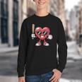 Valentines Day Heart Playing Baseball Boys Men Kids Girls Youth Crewneck Sweatshirt Valentines Day Heart Playing Baseball Boys Men Kids Girls Youth Crewneck Sweatshirt