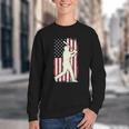 Vintage American Flag Baseball Batter Patriotic Home Run Youth Crewneck Sweatshirt