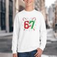 67 Baseball Christmas Candy Cane Snowflake Holiday Sports Youth Crewneck Sweatshirt