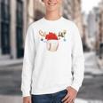 Baseball Christmas Reindeer Santa Hat Sports Player Xmas Youth Crewneck Sweatshirt