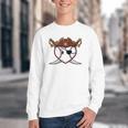 Baseball Heart Pirate Hat Crossed Swords Men Boys Kids Youth Premium Tri-Blend Youth Crewneck Sweatshirt
