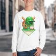 Baseball Life Style Ice Cream Drip Green Premium Tri-Blend Youth Crewneck Sweatshirt