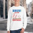 Bruh It's My 2nd Birthday Boy Baseball Themed Party Youth Crewneck Sweatshirt Bruh It's My 2nd Birthday Boy Baseball Themed Party Youth Crewneck Sweatshirt