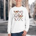 Coquette Bow XOXO Baseball Lover Heart Valentine Game Day Youth Crewneck Sweatshirt