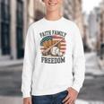 Faith Family Freedom Patriotic Christian Baseball Game Day Youth Crewneck Sweatshirt