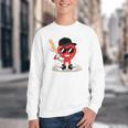 Heart Playing Baseball Valentine Baseball Youth Crewneck Sweatshirt Heart Playing Baseball Valentine Baseball Youth Crewneck Sweatshirt