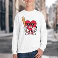 Heart Playing Baseball Valentines Day Youth Crewneck Sweatshirt Heart Playing Baseball Valentines Day Youth Crewneck Sweatshirt