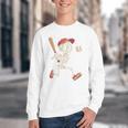 Skeleton Batting Baseball Halloween Boys Men Kids Youth Crewneck Sweatshirt