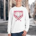 Valentines Baseball Boys Ice Cream Drip Heart Youth Kids Youth Crewneck Sweatshirt