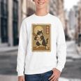 Vintage Japanese Ukiyo-e Baseball Cat Batting Youth Crewneck Sweatshirt Vintage Japanese Ukiyo-e Baseball Cat Batting Youth Crewneck Sweatshirt