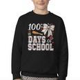 100 Days Of School Baseball 100th Day Of School Coquette Bow Youth Crewneck Sweatshirt 100 Days Of School Baseball 100th Day Of School Coquette Bow Youth Crewneck Sweatshirt