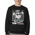 100 Days Of School Baseball Bat 100th Day Of School Youth Crewneck Sweatshirt