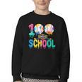100 Days Of School Baseball Boys Kids Colorful 100th Day Youth Crewneck Sweatshirt 100 Days Of School Baseball Boys Kids Colorful 100th Day Youth Crewneck Sweatshirt