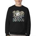 100 Days Of School Baseball Camo Camo Cap Boy School Youth Crewneck Sweatshirt