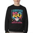 100 Days Of School Baseball Drip 100 Days Boy Girl Kids Youth Crewneck Sweatshirt 100 Days Of School Baseball Drip 100 Days Boy Girl Kids Youth Crewneck Sweatshirt