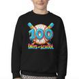 100 Days Of School Baseball Drip Boys 100th Day Of School Youth Crewneck Sweatshirt