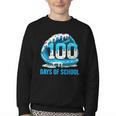 100 Days Of School Baseball Drip Ice Cream Kid Boy 100th Day Youth Crewneck Sweatshirt 100 Days Of School Baseball Drip Ice Cream Kid Boy 100th Day Youth Crewneck Sweatshirt
