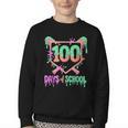 100 Days Of School Baseball Ice Cream Drip 100th Day Player Youth Crewneck Sweatshirt