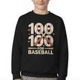 100 Days Of School Baseball Love Valentine’s Day Men Women Youth Crewneck Sweatshirt