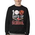 100 Days Of School Baseball Player Teacher Student Youth Crewneck Sweatshirt