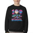 100 Days Of School Baseball Sports Drip Graphic Youth Crewneck Sweatshirt