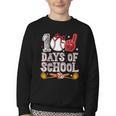 100 Days Of School Cute Bow Baseball Boy Girl Teacher Youth Crewneck Sweatshirt