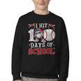 100 Days Of School Dabbing Baseball Hit Student Kids Boys Youth Crewneck Sweatshirt 100 Days Of School Dabbing Baseball Hit Student Kids Boys Youth Crewneck Sweatshirt