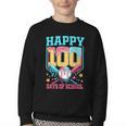 100 Days Of School Kids Baseball Drip 100th Day Of School Youth Crewneck Sweatshirt
